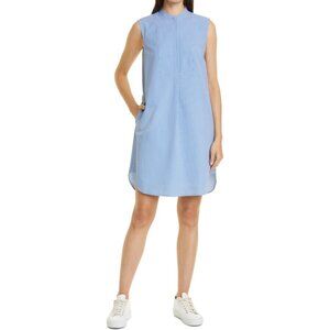 M.M. LA FLEUR Womens XS Gingham Seersucker Dress Blue Gigi Shift MM Lafleur